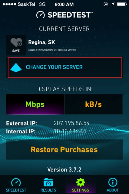 speedtest change server|Android Help .